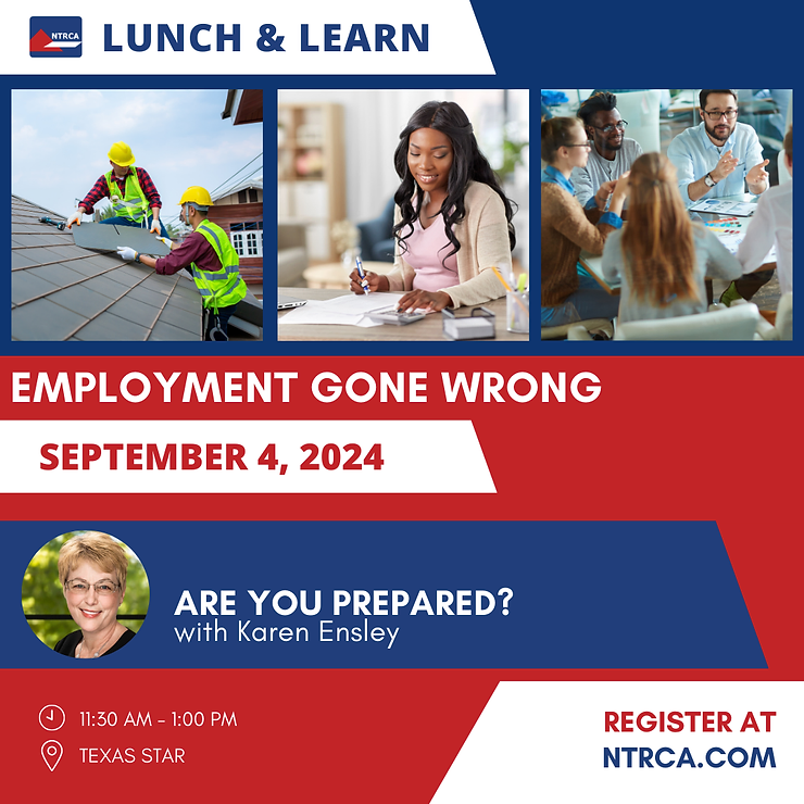 NTRCA - LUNCH & LEARN: Employment Gone Wrong - Are You Prepared? with Karen Ensley - September 4